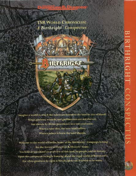 TSR Dungeons & Dragons Archive: Birthright: Conspectus