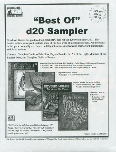Third Edition Dungeons & Dragons Archive: d20 System: "Best Of" d20 Sampler
