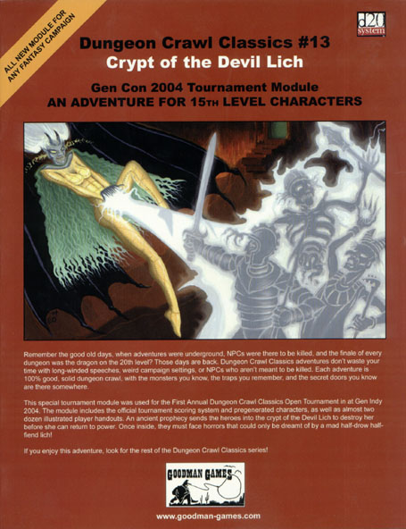 Third Edition Dungeons & Dragons Archive: d20 System: Dungeon Crawl Classics #13: Crypt of the Devil Lich
