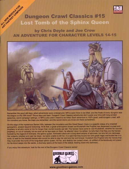 Third Edition Dungeons & Dragons Archive: d20 System: Dungeon Crawl Classics #15: Lost Tomb of the Sphinx Queen
