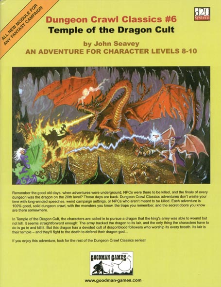 Third Edition Dungeons & Dragons Archive: d20 System: Dungeon Crawl Classics #6: Temple of the Dragon Cult