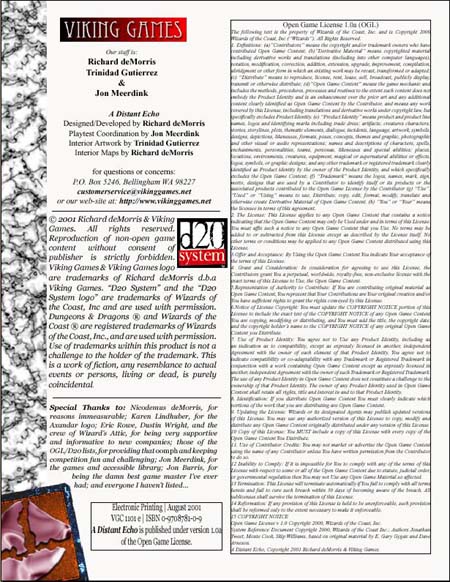 Third Edition Dungeons & Dragons Archive: d20 System: A Distant Echo (Electronic Printing)