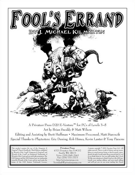 Third Edition Dungeons & Dragons Archive: d20 System: Fool's Errand