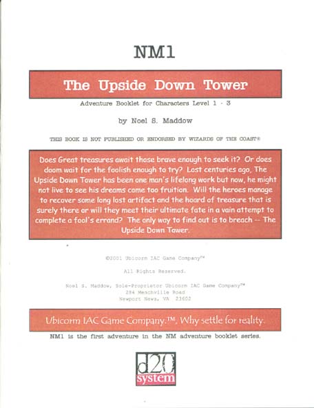 Third Edition Dungeons & Dragons Archive: d20 System: The Upside Down Tower