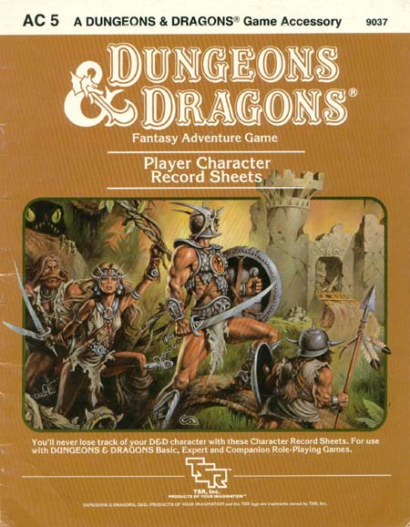 Dungeons & Dragons Archive: Player Character Record Sheets