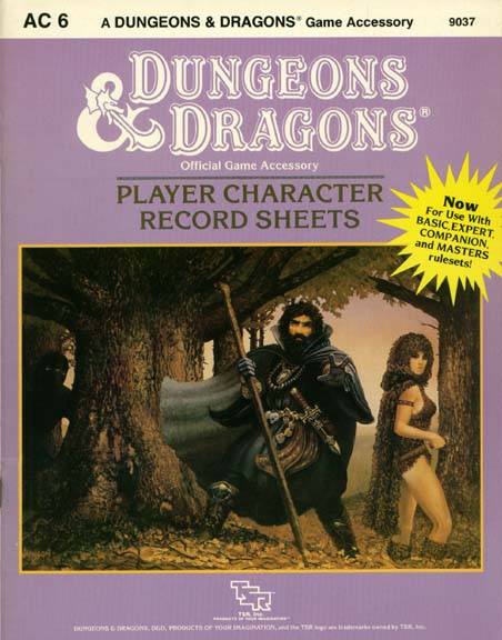 Dungeons & Dragons Archive: Player Character Record Sheets