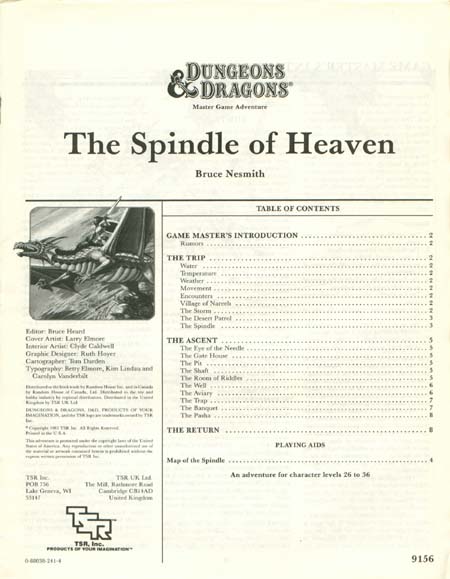 Dungeons & Dragons Archive: The Spindle of Heaven