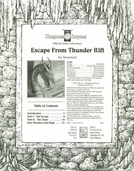 Dungeons & Dragons Archive: Escape from Thunder Mountain