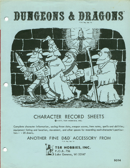 Dungeons & Dragons Archive: Character Record Sheets