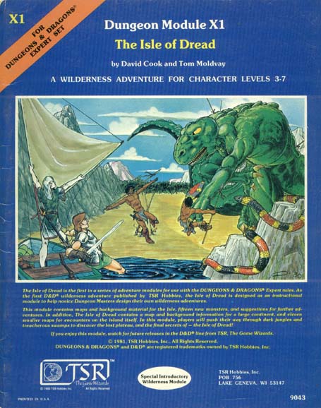 The Isle of Dread cover, #9043 (X1), 2nd print - 1981