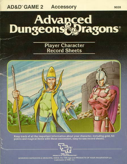 Advanced Dungeons & Dragons Archive: Player Character Record Sheets