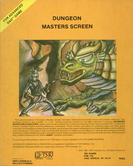 Advanced Dungeons & Dragons Archive: Dungeon Masters Screen