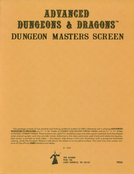 Advanced Dungeons & Dragons Archive: Dungeon Masters Screen