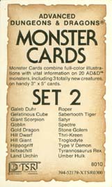 Advanced Dungeons & Dragons Archive: Monster Cards: Set 2