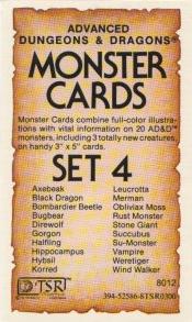 Advanced Dungeons & Dragons Archive: Monster Cards: Set 4