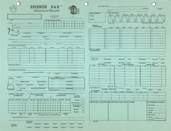 Advanced Dungeons & Dragons Archive: Avdenture Records
