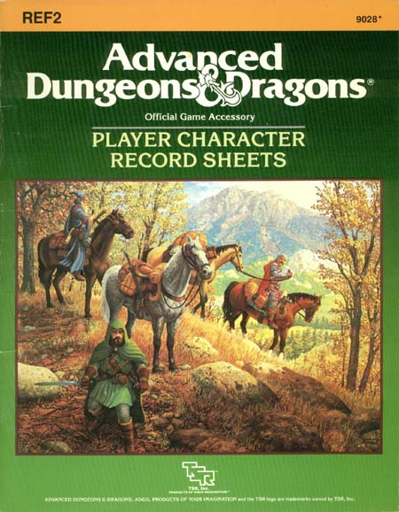 Advanced Dungeons & Dragons Archive: Player Character Record Sheets