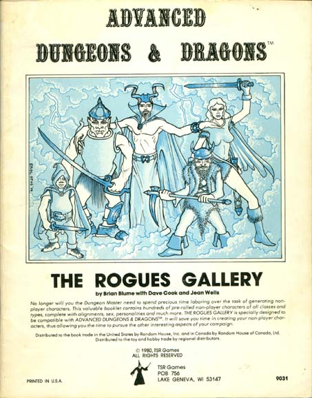 Advanced Dungeons & Dragons Archive: The Rogues Gallery