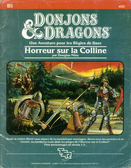 TSR Donjons et Dragons Archive: B5 Horreur sur la Colline