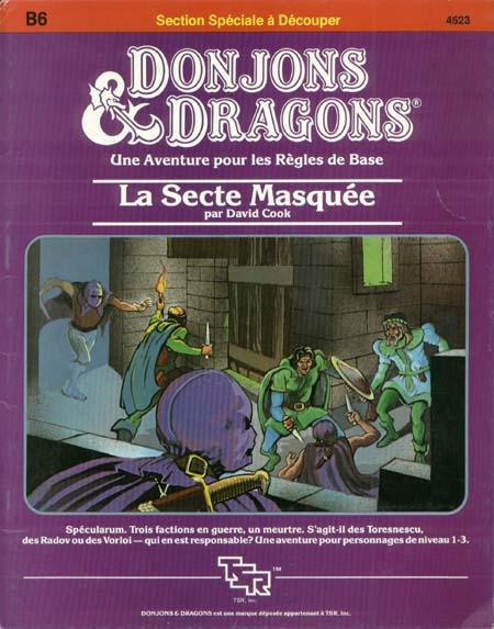 TSR Donjons et Dragons Archive: B6 La Secte Masquée