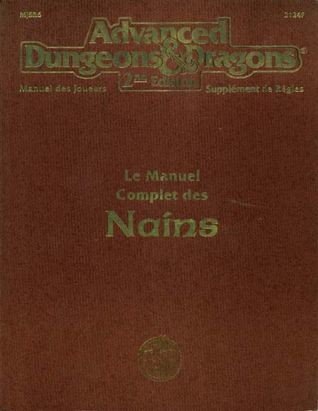 TSR Donjons et Dragons Archive: MJSR6 Le Manuel Complet des Nains