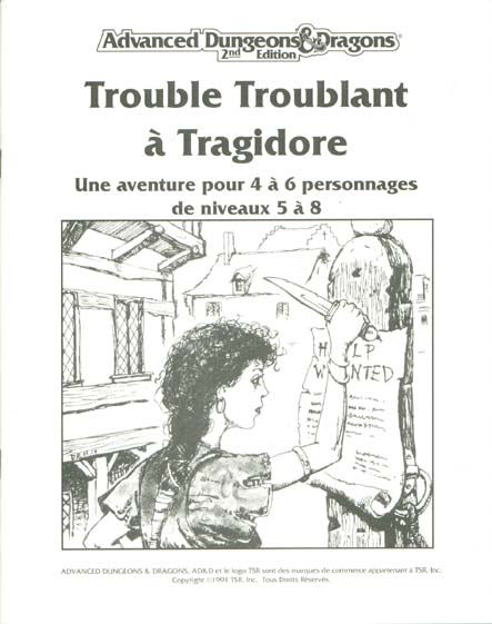 TSR Donjons et Dragons Archive: Trouble Troublant à Tragidore
