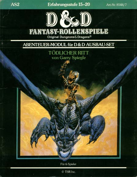 TSR D&D/AD&D Fantasy-Rollenspiele Archive: AS2 Tödlichen Ritt