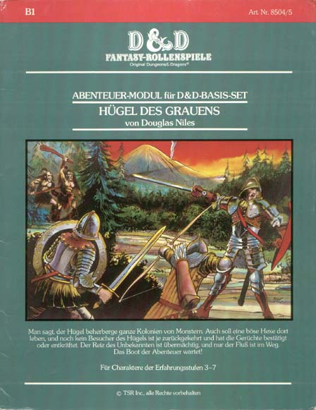 TSR D&D/AD&D Fantasy-Rollenspiele Archive: B1 Hügel des Grauens