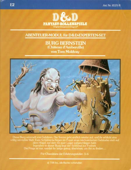TSR D&D/AD&D Fantasy-Rollenspiele Archive: E2 Burg Bernstein (Château d' Amberville)