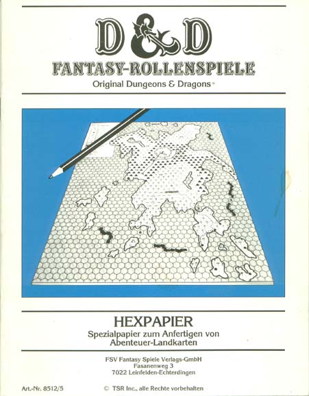 TSR D&D/AD&D Fantasy-Rollenspiele Archive: Hexpapier