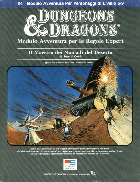 TSR Dungeons & Dragons Archive: Italian Dungeons & Dragons: X4 Il Maestro dei Nomadi del Deserto