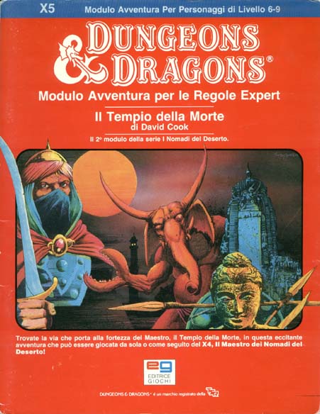 TSR Dungeons & Dragons Archive: Italian Dungeons & Dragons: X5 Il Tempio della Morte