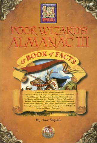 TSR Dungeons & Dragons Archive: Mystara: Poor Wizard's Almanac III