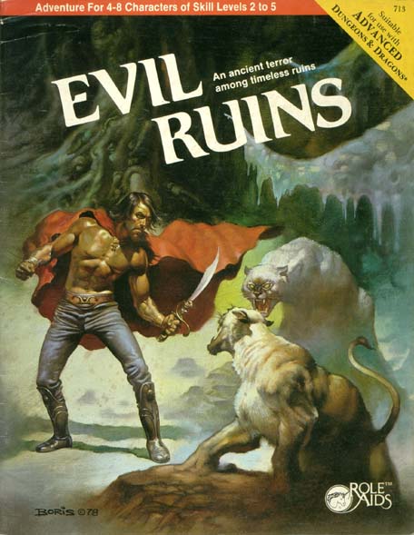 TSR Dungeons & Dragons Archive: Role Aids: Evil Ruins