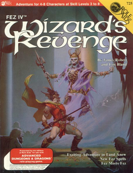 TSR Dungeons & Dragons Archive: Role Aids: Fez IV: Wizard's Revenge