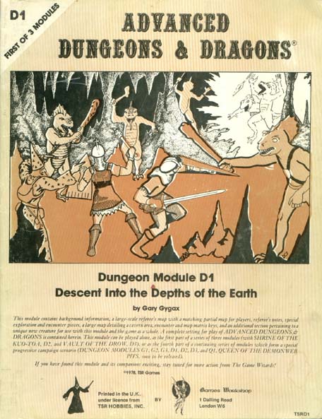 TSR Dungeons & Dragons Archive: UK Archive: D1 Descent Into the Depths of the Earth